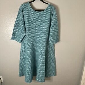 Leota Women's Circle A-Line Dress Size 3X Classic‎ Blue Leota Luxe NWT
